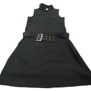 metrostyle Black Sleeveless Midi Dress with Belt